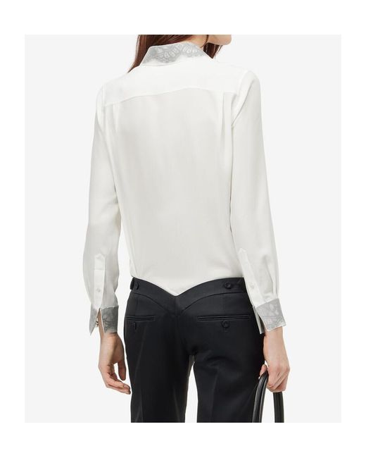 McQueen White Floral Lace Detail Shirt