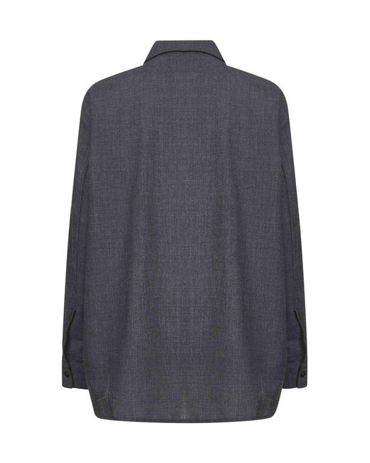 Studio Nicholson Gray Buttoned Long Sleeve Top