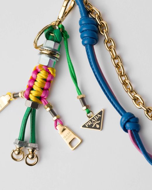 Prada White Pop Strings Keychain Charm