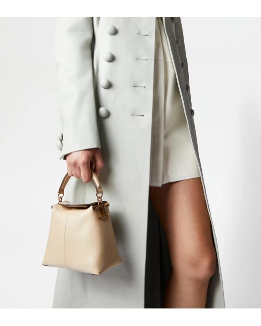 Tod's Natural T Case Mini Leather Tote Bag