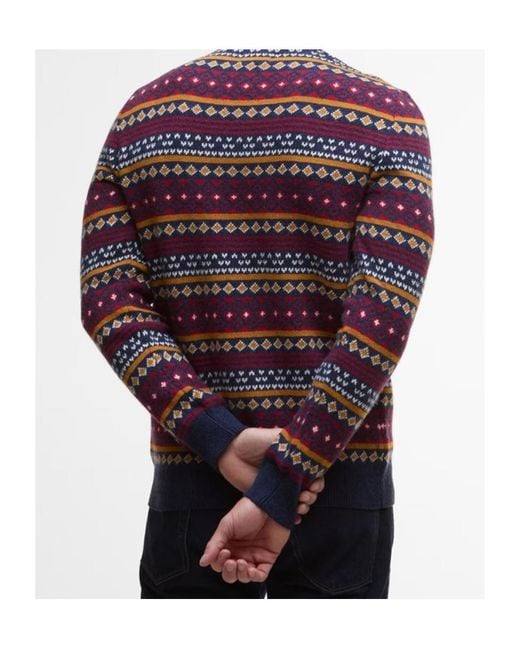 Barbour Red Crew Neck Sweater for men