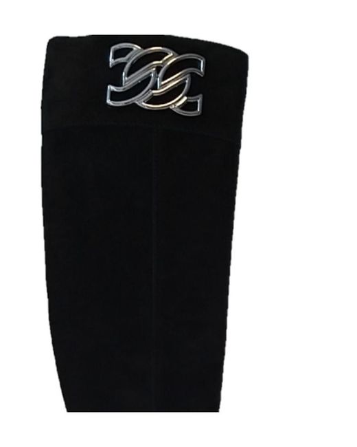 Casadei Black Logo Long Boots
