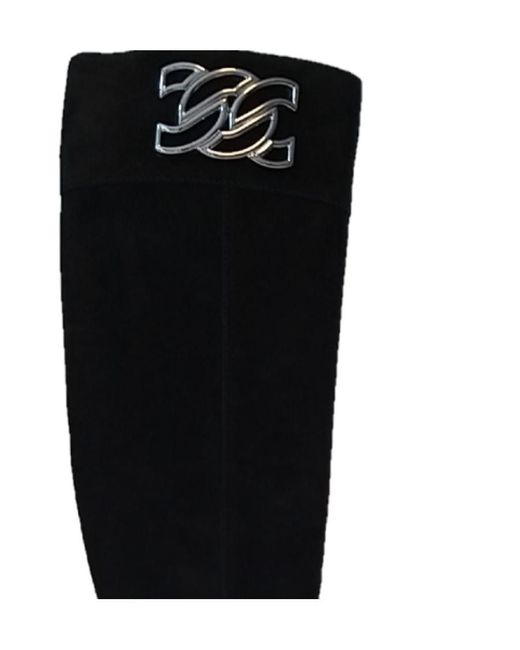 Casadei Black Logo Long Boots