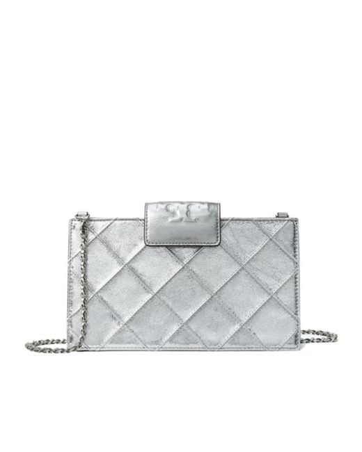 Tory Burch Gray Chain-Linked Crossbody Bag