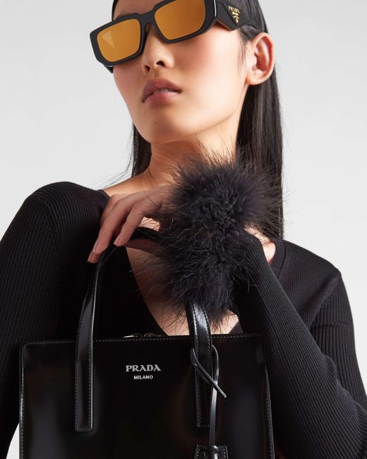Prada Black Ribbed Button-Up Cardigan