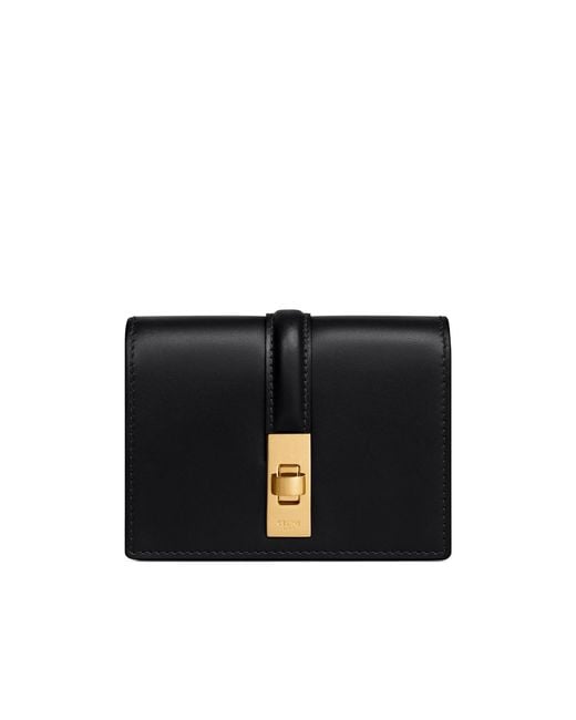 Céline Black 16 Card Holder With Flap