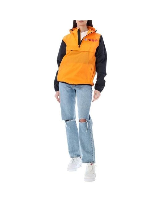 COMME DES GARÇONS PLAY Orange Logo-Print Hooded Jacket for men