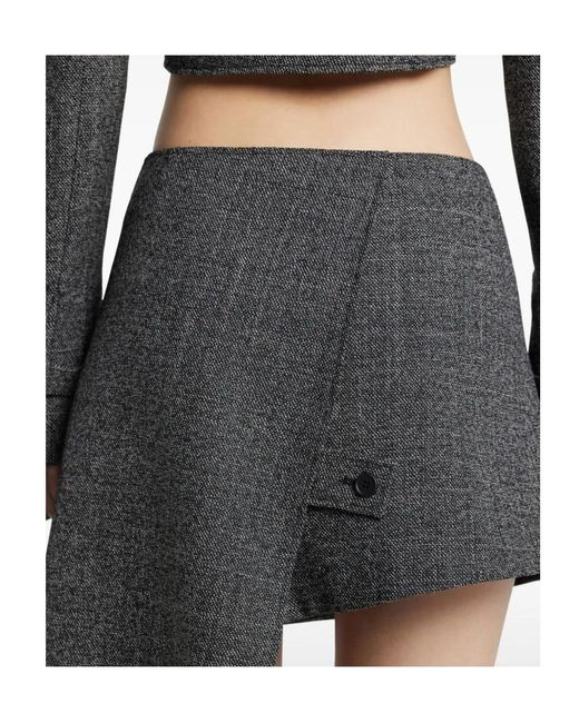 Courreges Gray Panelled Asymmetric Mini Skirt