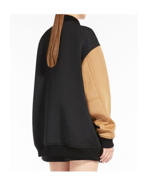 Max Mara Black Plain Jersey Pilot Casual Jacket