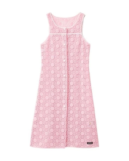 Miu Miu Pink Sleeveless Poplin Dress
