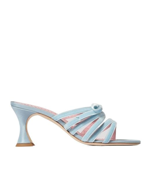 Manolo Blahnik Blue Bow-Tie High-Heeled Sandals