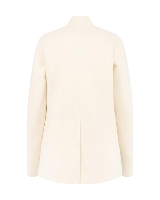 Aspesi Natural Mandarin Collar Buttoned Coat