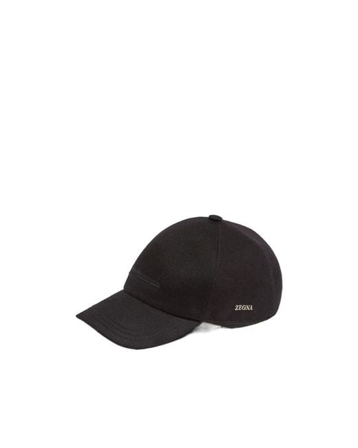 Zegna Black Oasi Cashmere Baseball Cap for men