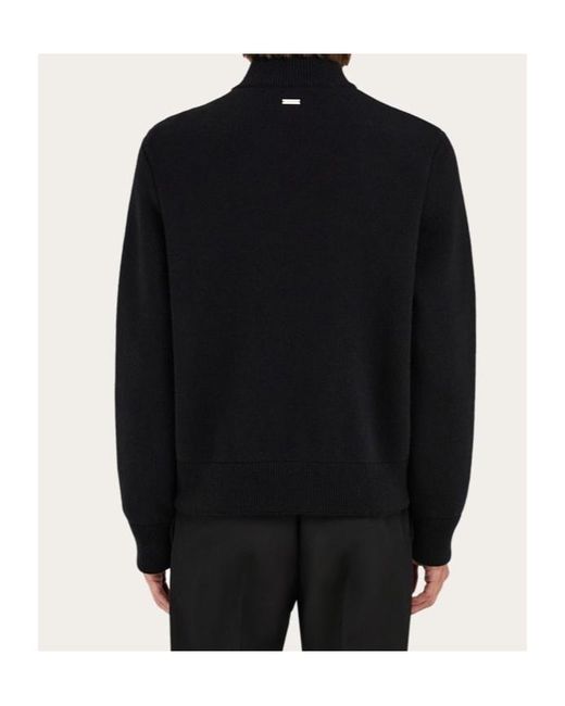 Ferragamo Black High-Necked Casual Jacket for men