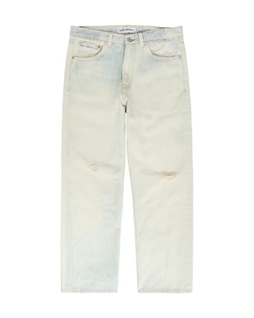 Our Legacy White Mid-Rise Straight-Leg Jeans for men
