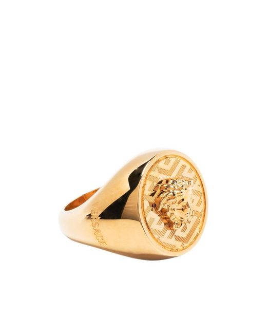 Versace Metallic Medusa Head Ring for men