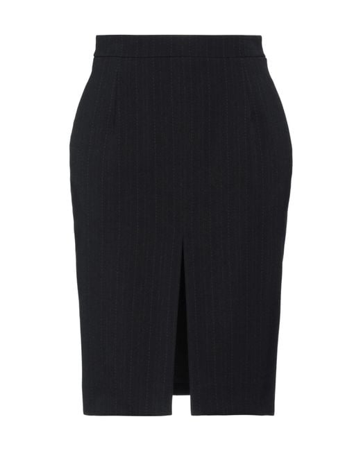 Saint Laurent Black Pinstriped Pencil Skirt