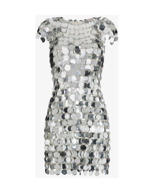 Rabanne Gray Sequinned Mini Dress