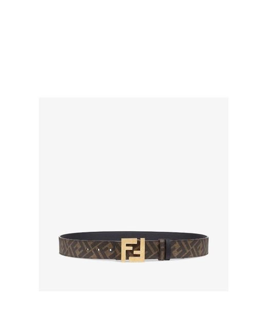 Fendi White Squared Ff Reversible Belt for men