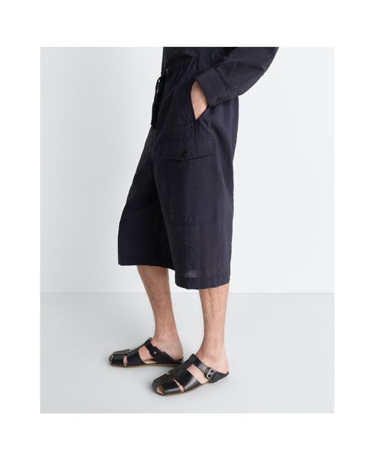 Lemaire Blue Cargo Easy Shorts for men