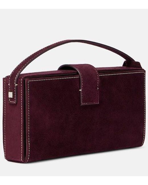 Magda Butrym Purple Apolonia Small Suede Clutch