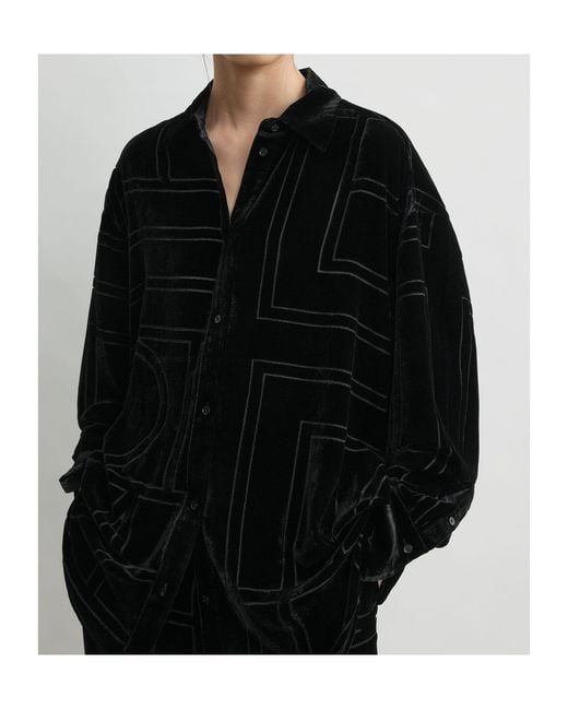 Totême Black Totême Oversized Devoré Shirt