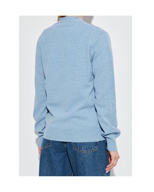COMME DES GARÇONS PLAY Blue Long Sleeve Cardigan