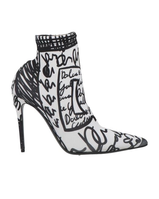 Dolce & Gabbana White Fashion Two-Tone Ankle Boots
