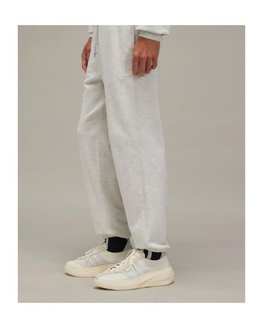 Y-3 Gray Brushed Terry Track Pants for men