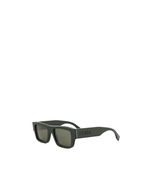 Fendi Green Eyewear Rectangular Frame Sunglasses for men