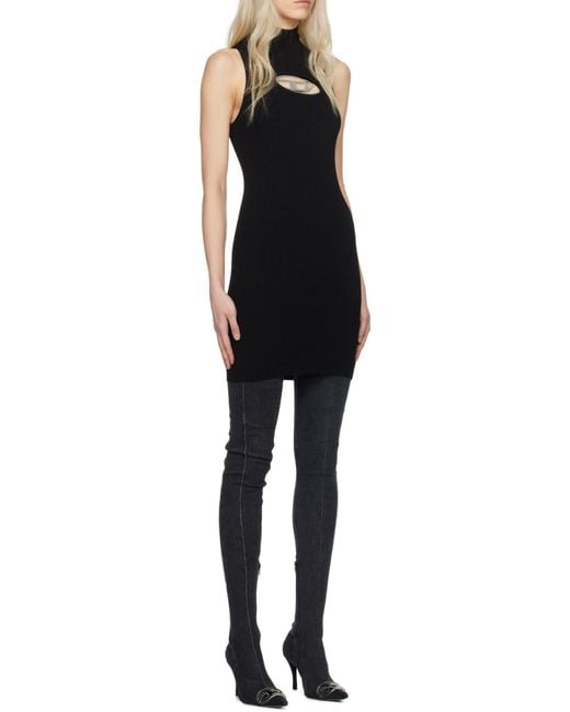 DIESEL Blue M-Onerva Logo-Plaque Dress