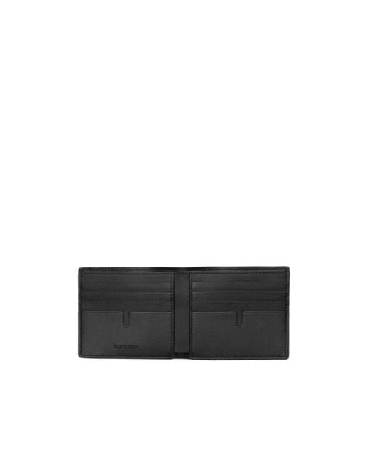 Burberry Black City Check Bifold Wallet for men