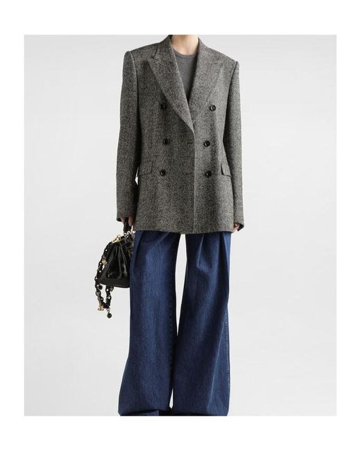 Dolce & Gabbana Gray Double-Breasted Long Sleeved Jacket