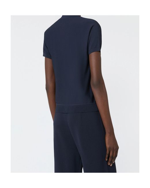 Max Mara Blue Viscose Crepe Cardigan