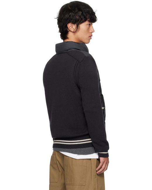 Moncler Blue Logo Patch Padded Cardigan for men