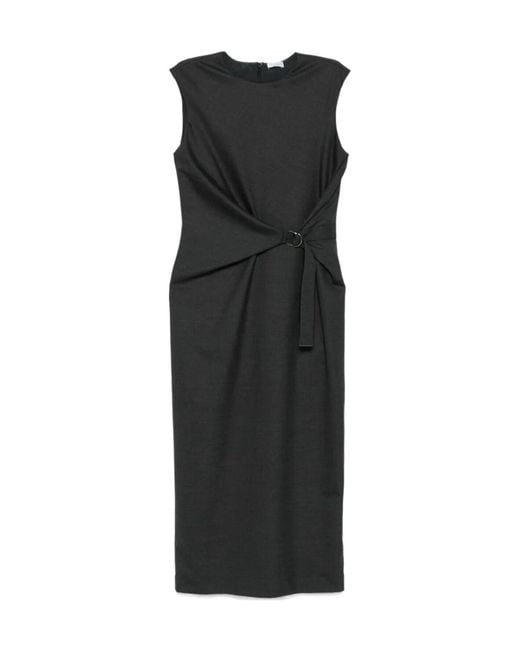 Brunello Cucinelli Black Sleeveless Midi Dress