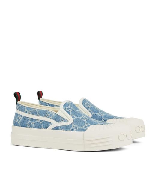 Gucci Blue GG Denim Slip-on Sneaker