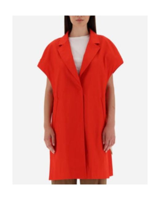 Herno Red Sleeveless Single-Breasted Blazer
