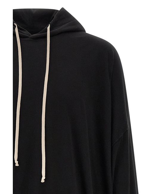 Rick Owens Black Hun Drawstring Hoodie for men