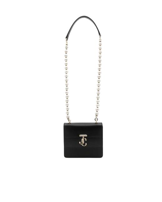 Jimmy Choo White Avenue Quad Xs Embellished Strapped Shoulder Bag