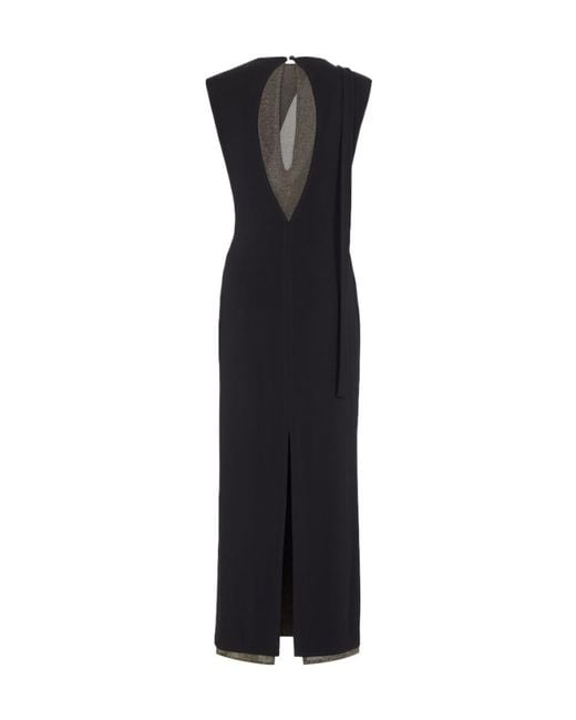 Fendi Black Cut-Out Detailed Sleeveless Midi Dress