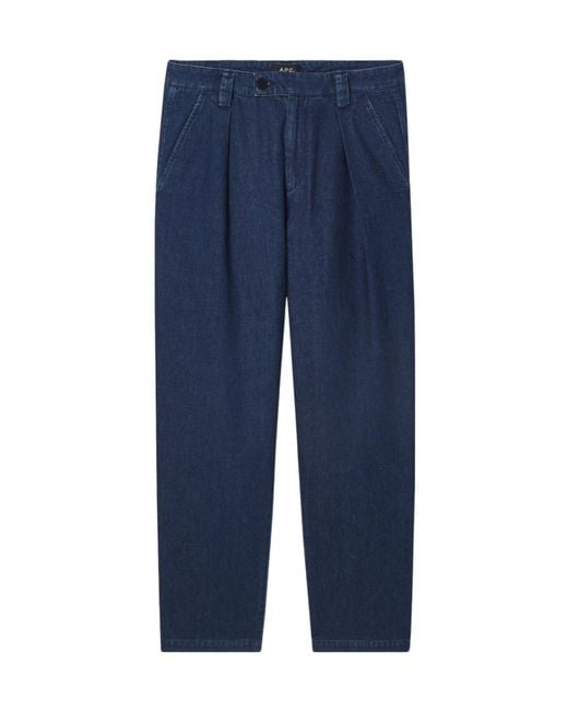 A.P.C. Blue Renato Pleated Jeans for men