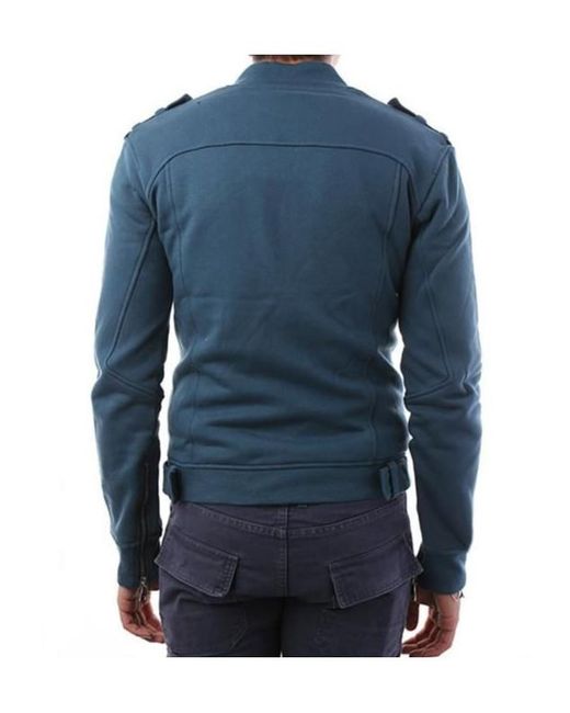 Balmain Blue Perfect Zip-Up Jersey Jacket for men