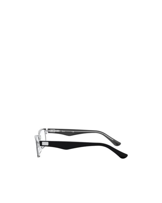 Ray-Ban White Geometric Frame Plain Glasses for men