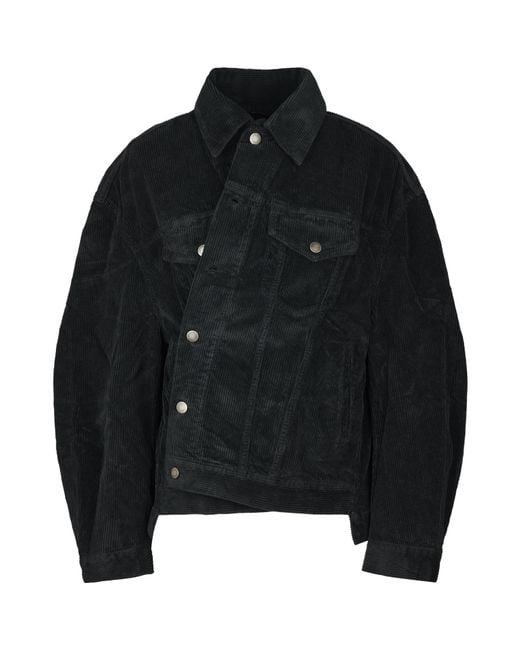 Haikure Black Button-Down Long-Sleeved Casual Jacket