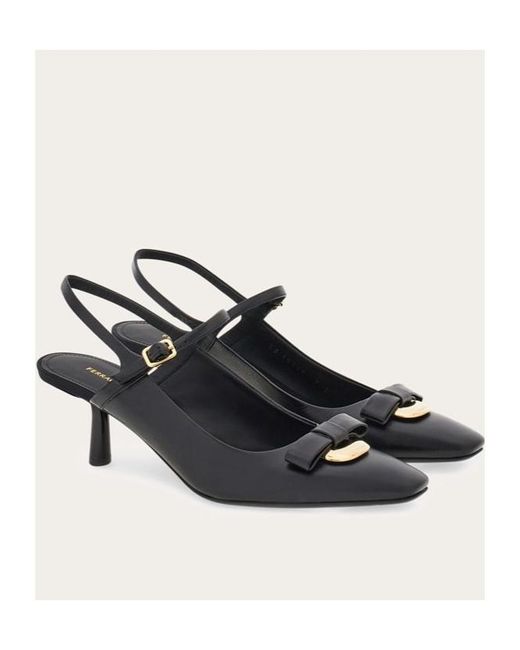 Ferragamo Black Open-Heeled High Heels