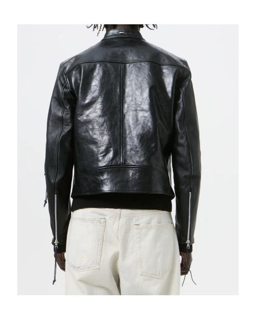 Our Legacy Black Yurei Buffed Leather Jacket for men