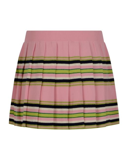 Casablanca Multicolor Striped Pleated Mini Skirt