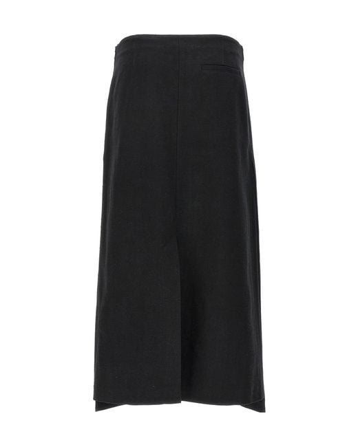 Loulou de Saison Black Atri Buttoned Midi Skirt