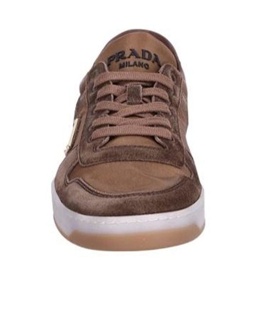 Prada Brown Downtown Sneakers for men